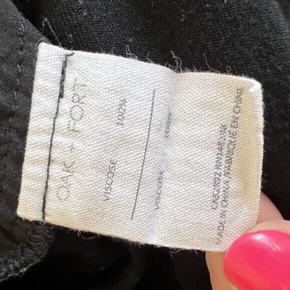 Oak and Fort Black Wide Leg Crop Pull On Pants with Pockets - Picture 6 of 6